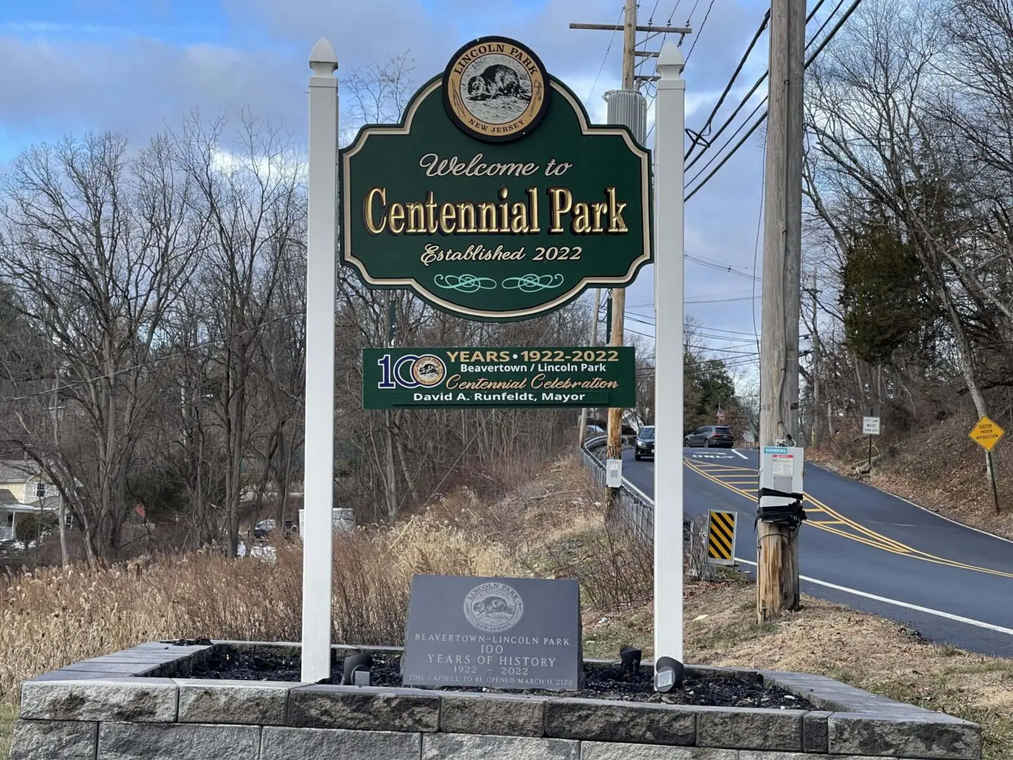 Centennial Park Sign in Lincoln Park NJ