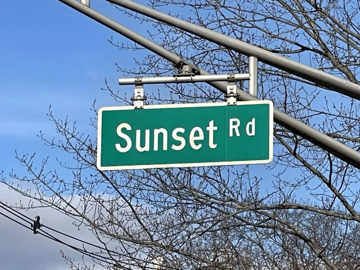 Sunset Road street sign in Pequannock NJ