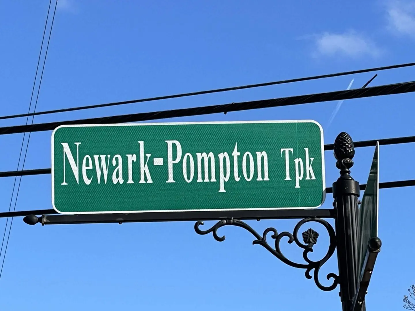 Newark-Pompton Turnpike Street Sign in Riverdale NJ