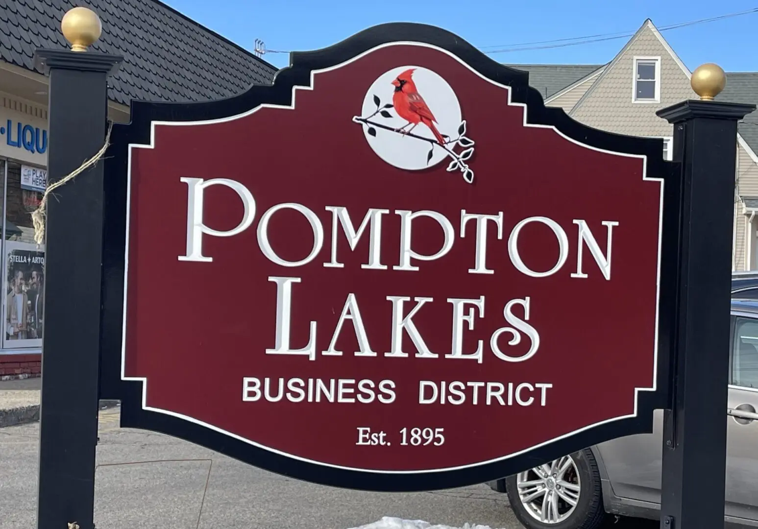 welcome to Pompton Lakes New Jersey sign, home of cleaning for busy people
