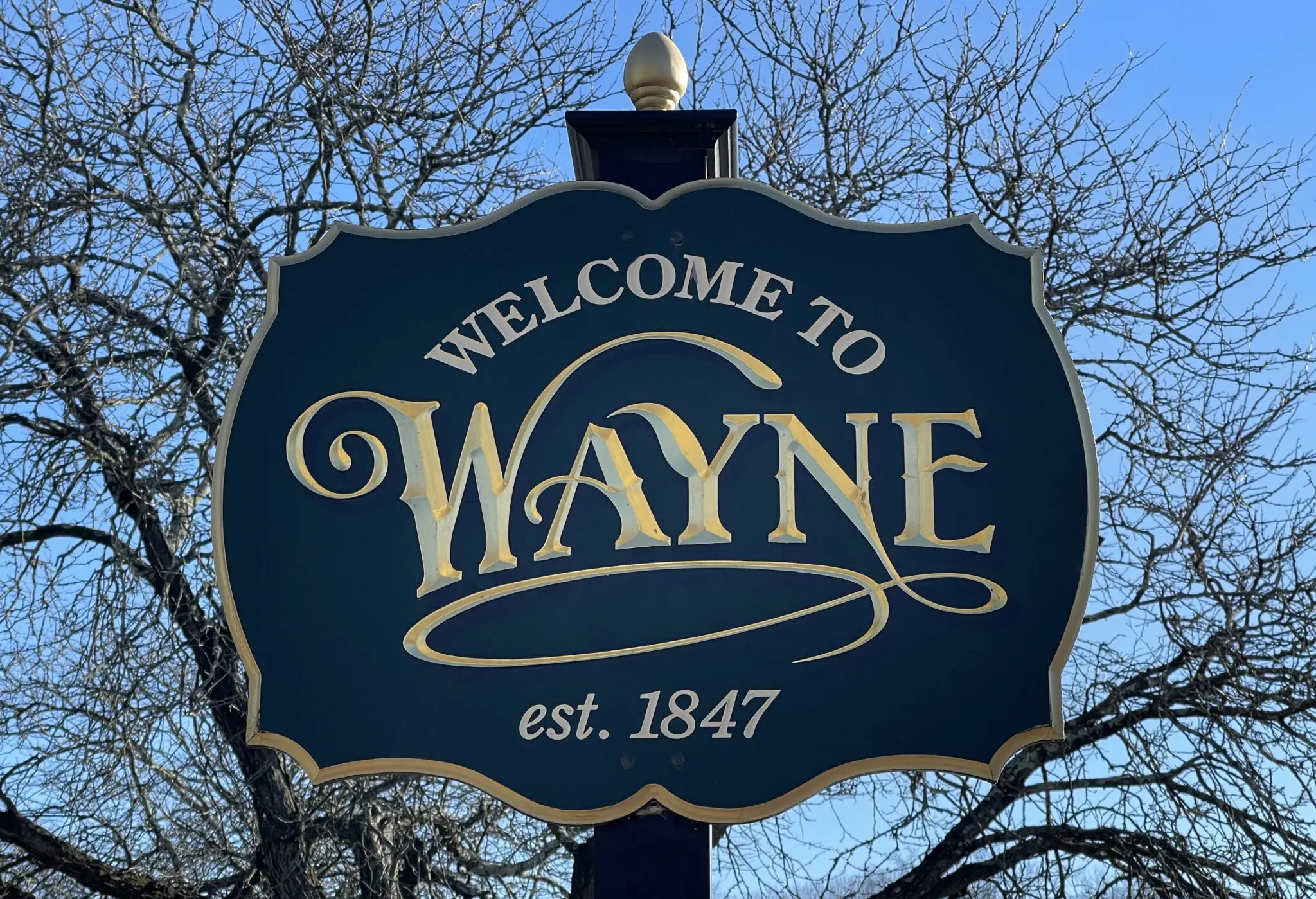 welcome to Wayne New Jersey sign, home of cleaning for busy people