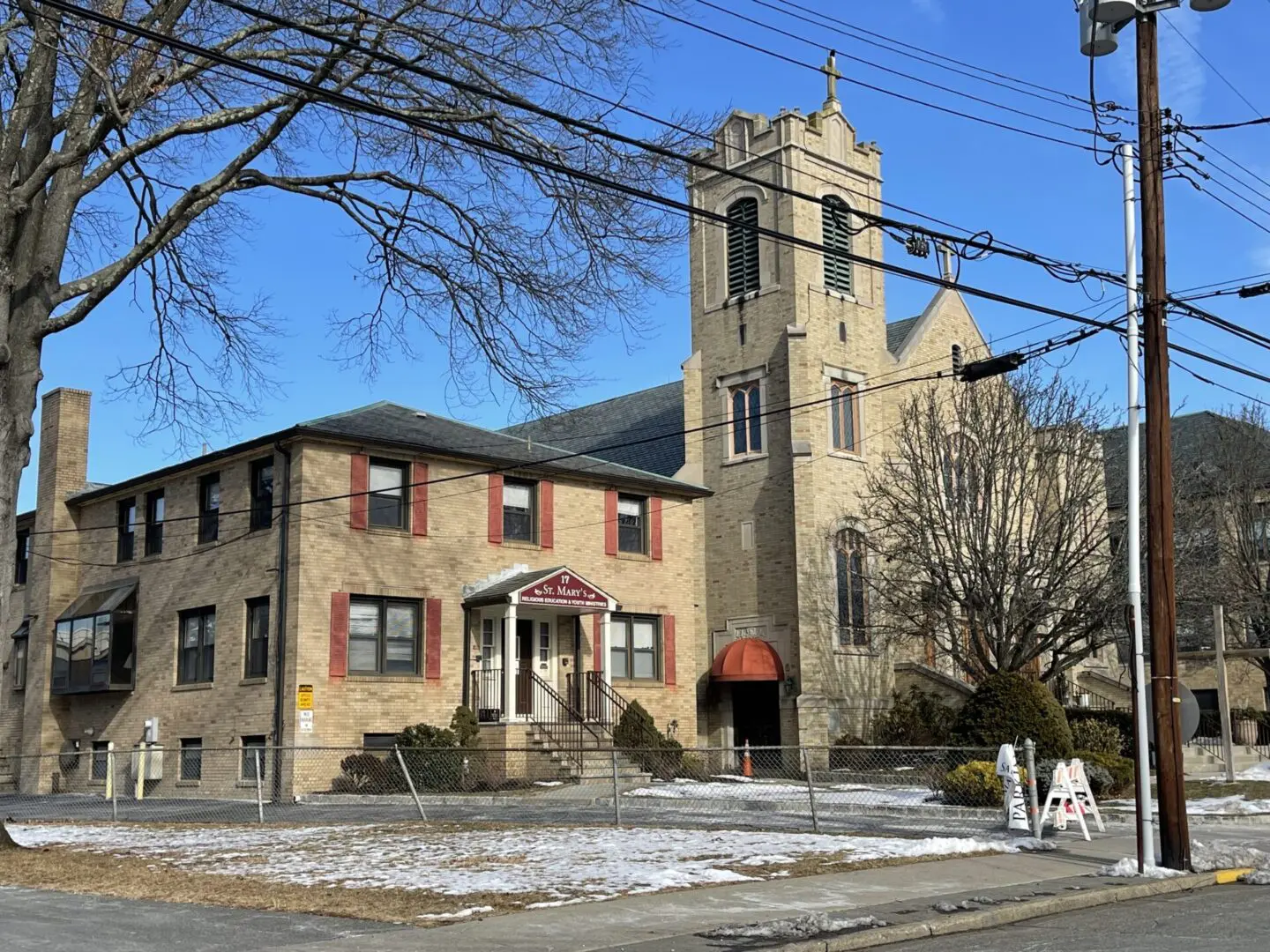 the iconic Saint Mary's Catholic Church in Pompton Avenue, Pompton Lakes, NJ